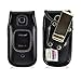 Turtleback Fitted Case for Cadence Black Flip Phone Black Leather Rotating Removable Metal Belt Clip -