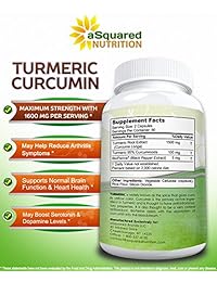 Pure Turmeric Curcumin 1600 mg con extracto de pimienta bioperina negra – 180 cápsulas – 95%...