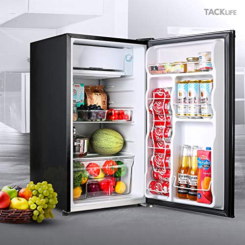 TACKLIFE Compact Refrigerator Silent, Mini Fridge with Freezer 90L, 3.2
