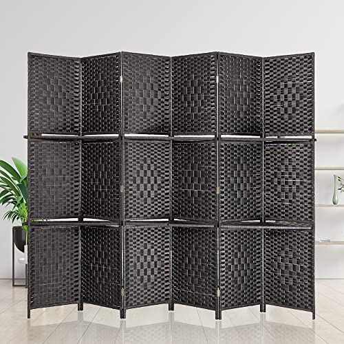 Maxhonor 6 Panels Room Divider, 6 FT Tall&Extra Wide Weave Fiber Room