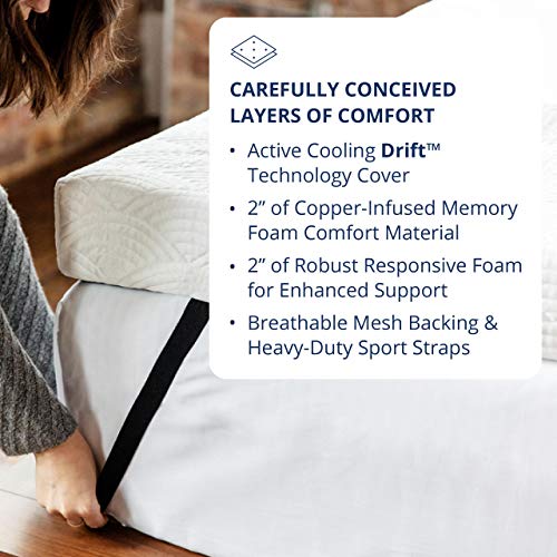 ViscoSoft 4 Inch Active Cooling Memory Foam Topper Queen Made in USA