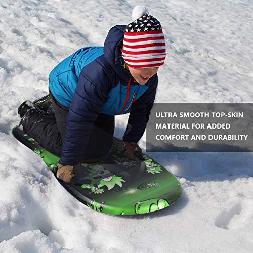 AQUARM Foam Snow Sled for Kids with 2 Sturdy Soft Handles & Slick
