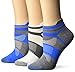 ASICS Women's Quick Lyte Single Tab Running Socks (3 Pack), Diva Blue, Large