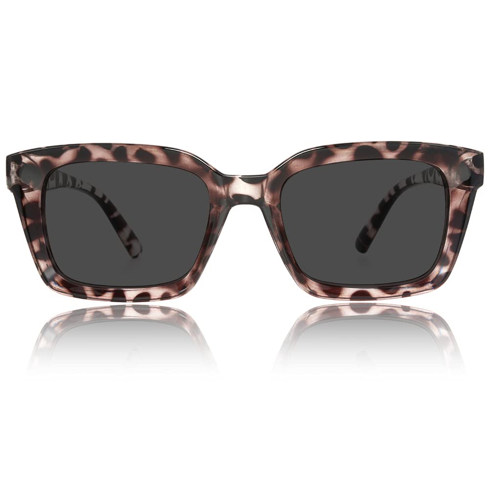 JiSoo Reading Sunglasses 2.75 Women Ladies Oversized Tortoiseshell Reading Sun Glasses Sun Readers for Outdoor, NOT Bifocal，Leopard Brown — image 1