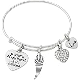 Infinity Collection Memorial Gifts for Loss of Mom Dad In Memory of Jewelry Sympathy Bracelet Bereavement A Piece of My Heart is in Heaven Engraved Grief Gifts for Women