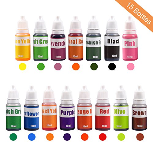 15 Colors Liquid Soap Dye Kit Food Grade Skin Safe (5.3 oz), Vegan, Gluten-Free - Liquid Bath Bombs Colorant Set Best Soap Making Supplies (Red Black Pink Brown Lavender Lemon Yellow etc.) 15 Colors Liquid Soap Dye Kit Food Grade Skin Safe (5.3 oz), Vegan, Gluten-Free - Liquid Bath Bombs Colorant Set Best Soap Making Supplies (Red Black Pink Brown Lavender Lemon Yellow etc.)