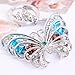 Reizteko Butterfly Keychain Sparkling Keyring Crystal Rhinestones Purse Pendant Handbag Charm Gift Bag (Silver)