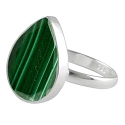 SURYAGEMS Original Pear Faceted Stone Malachite