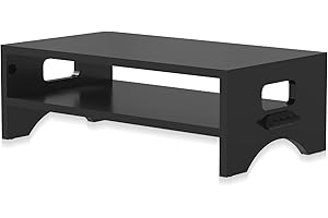 Pholiten Monitor Stand Riser, Desktop Stand, Computer Stand, Ergonomic Design, Two-Level Design, Desktop Organization, Keyboa