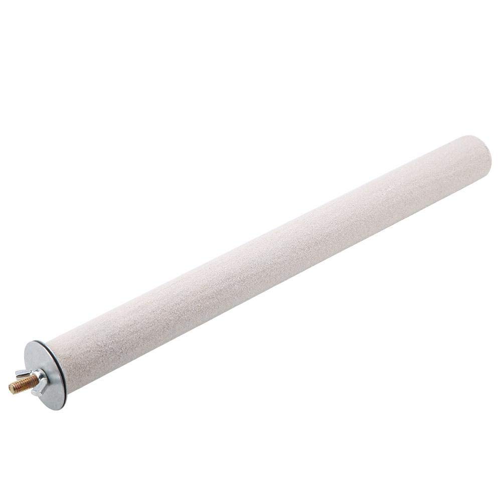 Pssopp White Wooden Bird Perch for Parrots, Scratching Stick for Small Birds, 2.5 x 35cm