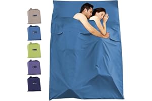 SISROL Sleeping Bag Liner Travel Camping Sheet, Lightweight Portable Sleeping Sheets for Outdoor Travel Backpacking Hiking Picnics Hotels