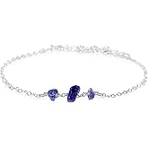 Tanzanite Beaded Chain Bracelet in Sterling Silver