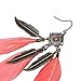 Voberry® Fashion Women Vintage Leaf Earrings Feather Drop Earring (Red)
