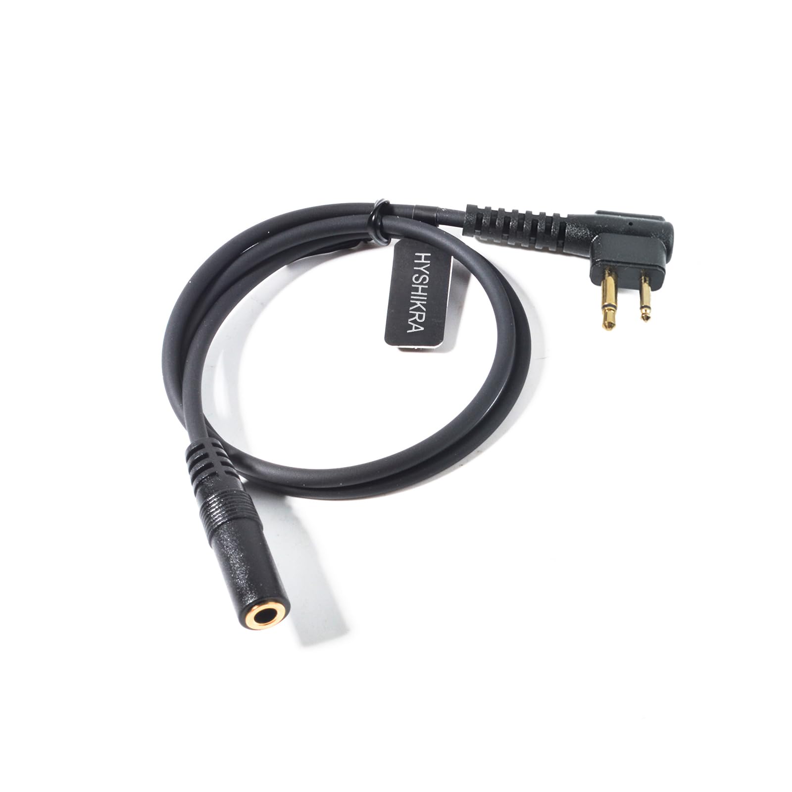Photo 1 of HYSHIKRA Universal Ham Radio Earpiece Adapter Cable, 2 Pin M Type to 3.5mm Female Headset Line Compatible with Motorola CP200 GP2000 GP300 Yaesu FT-4VR FT-65R FT-25R