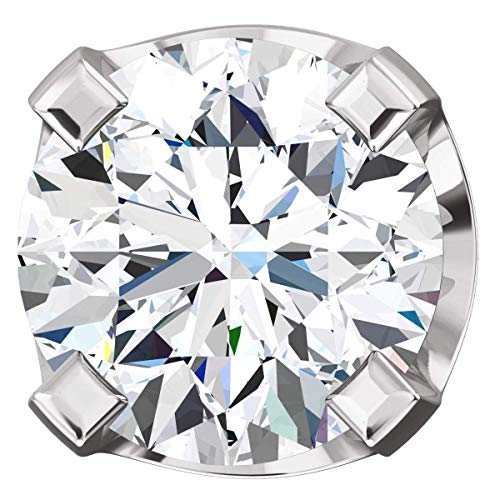 Trustmark White Gold 4mm Ice on Fire CZ Screw Back Stud Earrings