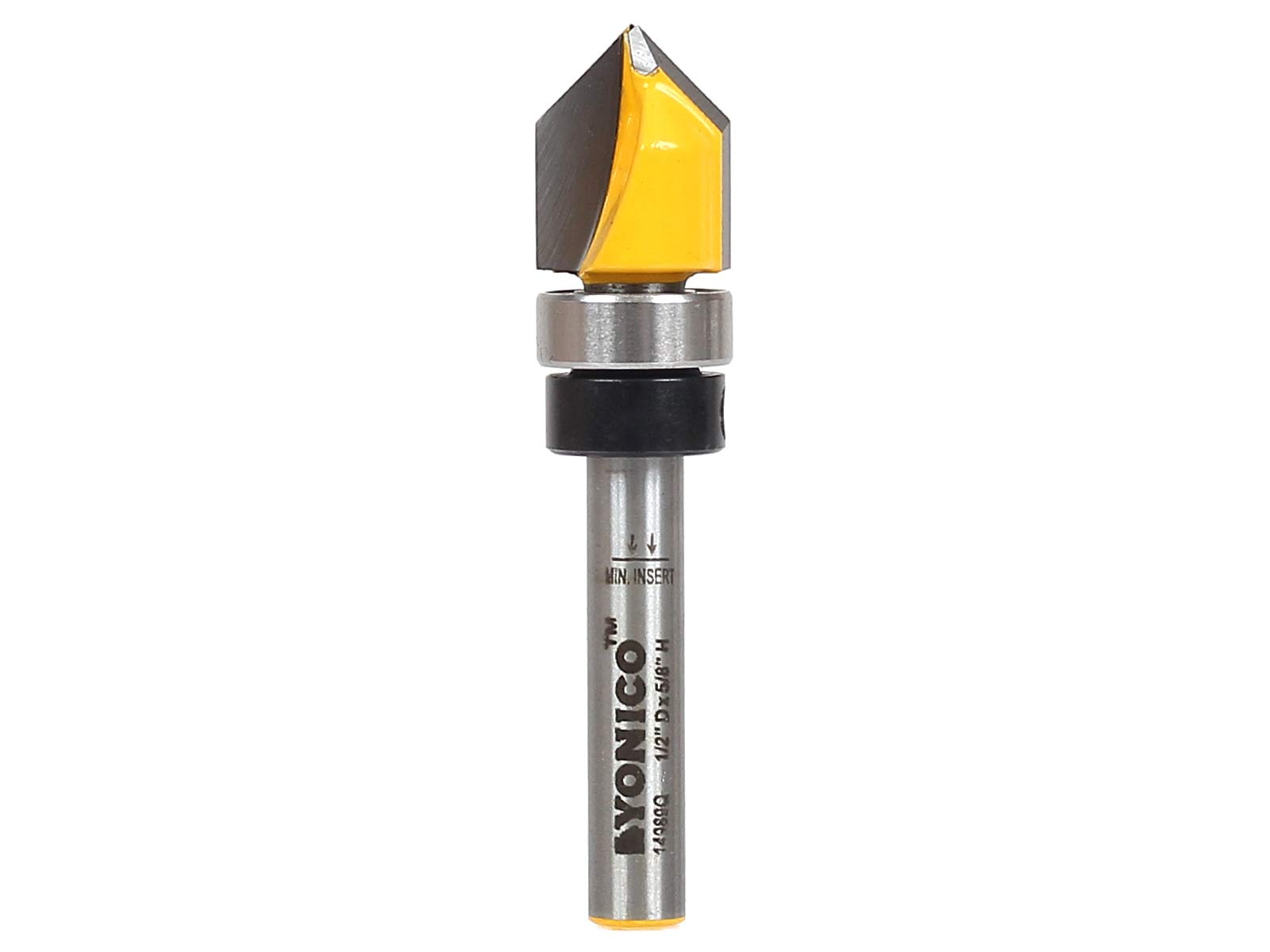 Yonico 14989q - V Groove Template Router Bit, Angle: 90 Deg., Diameter: 1/2" - 1/4" Shank