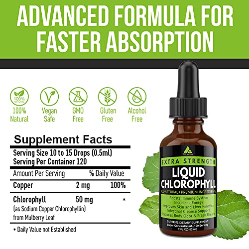 TXL Active Liquid Chlorophyll Drops Organic Dietary Herbal Supplement