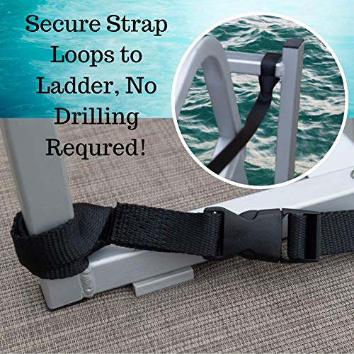 EZXtend Pontoon Ladder Pull Up Strap Using Quick Release Buckle System Made with Heavy Duty