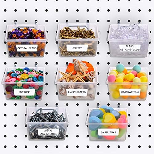 Pegboard Bins with Hooks and Labels, Pegboard Bins Kit DIY Pegboard