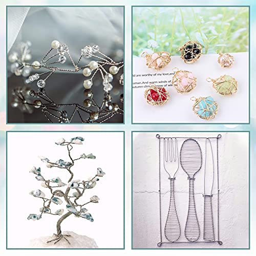 20 Gauge Craft Wire, 3 Rolls 0.8mm Copper Wire 10m Jewellery Wire with Pliers for Jewellery Making (Silver, Gold, Rose Gold)