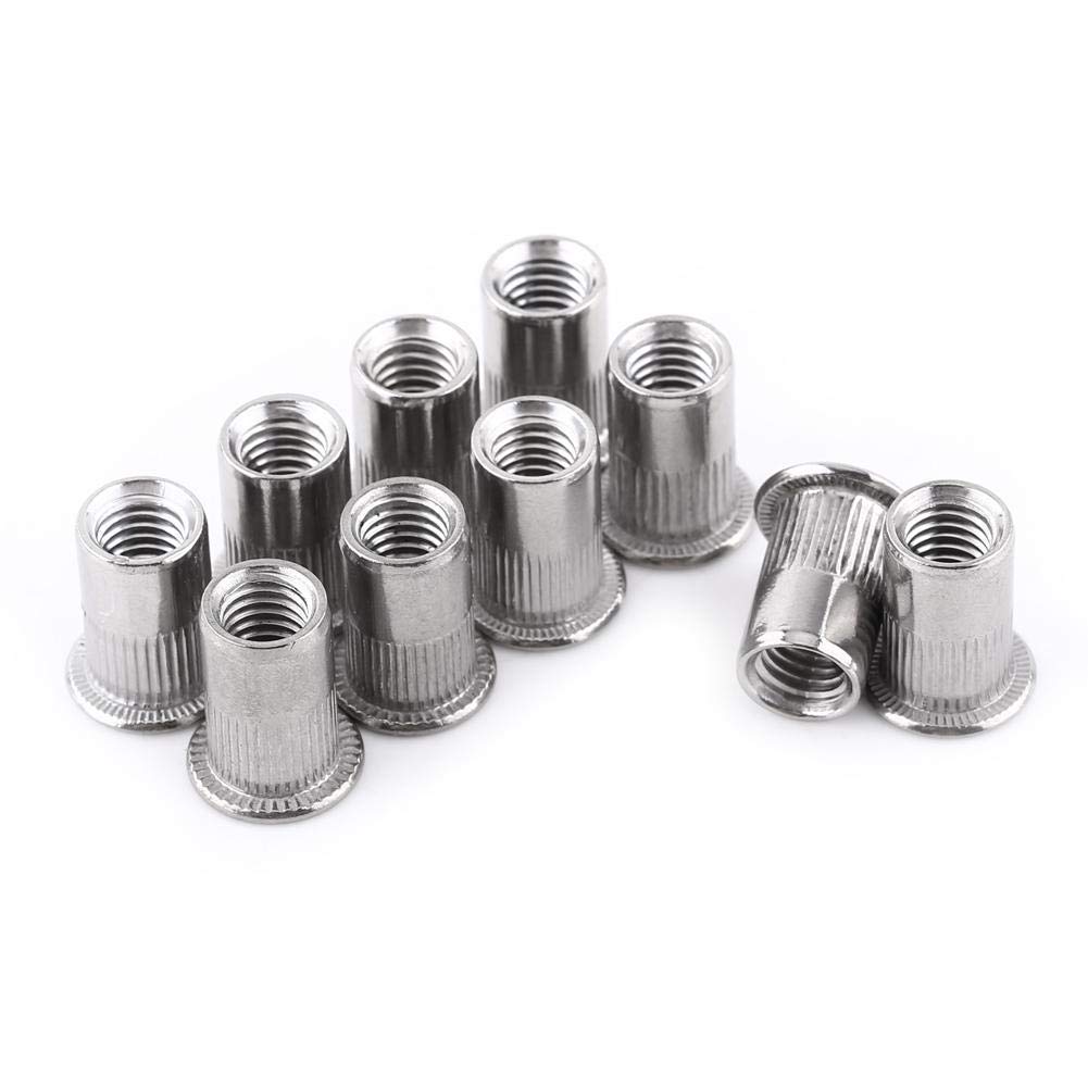 20 Pcs/Set M8 Flat Head Threaded Rivet Nuts Stainless Steel Rivet Blind Nuts Aluminum Nutserts Assortment Set (M8 * 20)