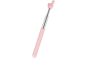 Retractable Teacher Pointer for Classroom Kids Reading, Dumero Extendable Finger Pointer Stick for School, Collapsible Finger Pointing Stick, Long Telescoping Hand Pointer, Pink