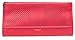 Isaac Mizrahi Womens Fashion Designer Handbags Kay Leather Check Perforated Clutch Watermelon Red