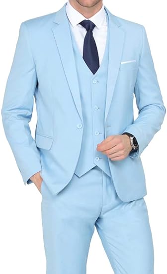 Amazon Co Jp Gomy メンズスーツ スリーピース セットアップスーツ 全シーズン 紺 一つボタン 結婚式 ビジネス カジュアル オシャレ 大きいサイズ スリム 抗シワ 洗える セットアップ 服 ファッション小物