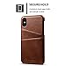 Case Compatible for Iphone X, Wallet Phone Case, Slim PU Leather Back Case Cover With Credit Card Holder Brown Case