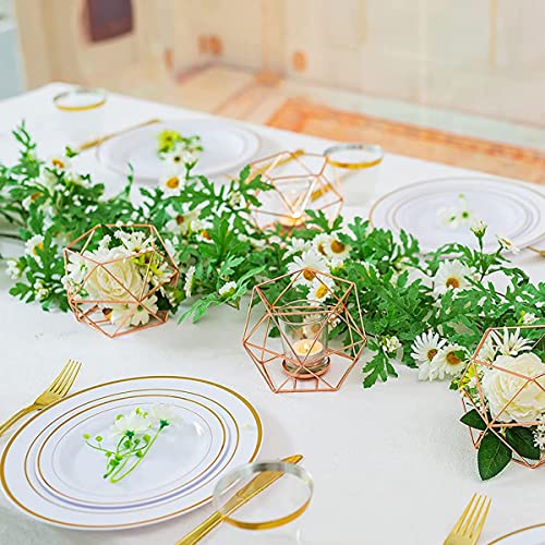 Rose Gold Geometric Candle Holder, Tealight Candlestick Candle Holders Votive Candle Stand for Tables Centerpieces, Wedding Decor, Home Decoration