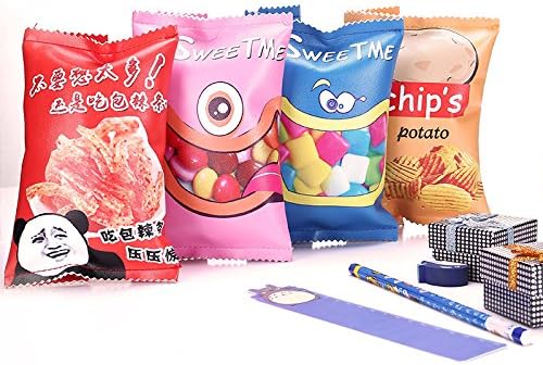 EH47 Simulation Fun Snack Stationery Creative Student Large Capacity Pencil Bag Stationery Organizer Pink mouth