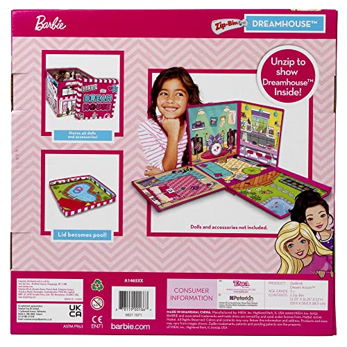 ZipBin Barbie 40 Doll Dream House Toy Box and Playmat, Styles May Vary