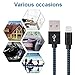 Liwin Lightning Cable,3Pack 6FT Nylon Braided iPhone Cable Cord Certified to USB Charging Charger for iPhone 7/7 Plus/6/6 Plus/6S/6S Plus,SE/5S/5,iPad,iPod Nano 7 ( Black&Blue)