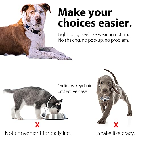 3-Pack Protective Case Compatible with Apple AirTag Dog Collar Holder, Anti-Lost Silicone AirTag Pet Collar Cover with Screen Protectors - Black & Blue & White