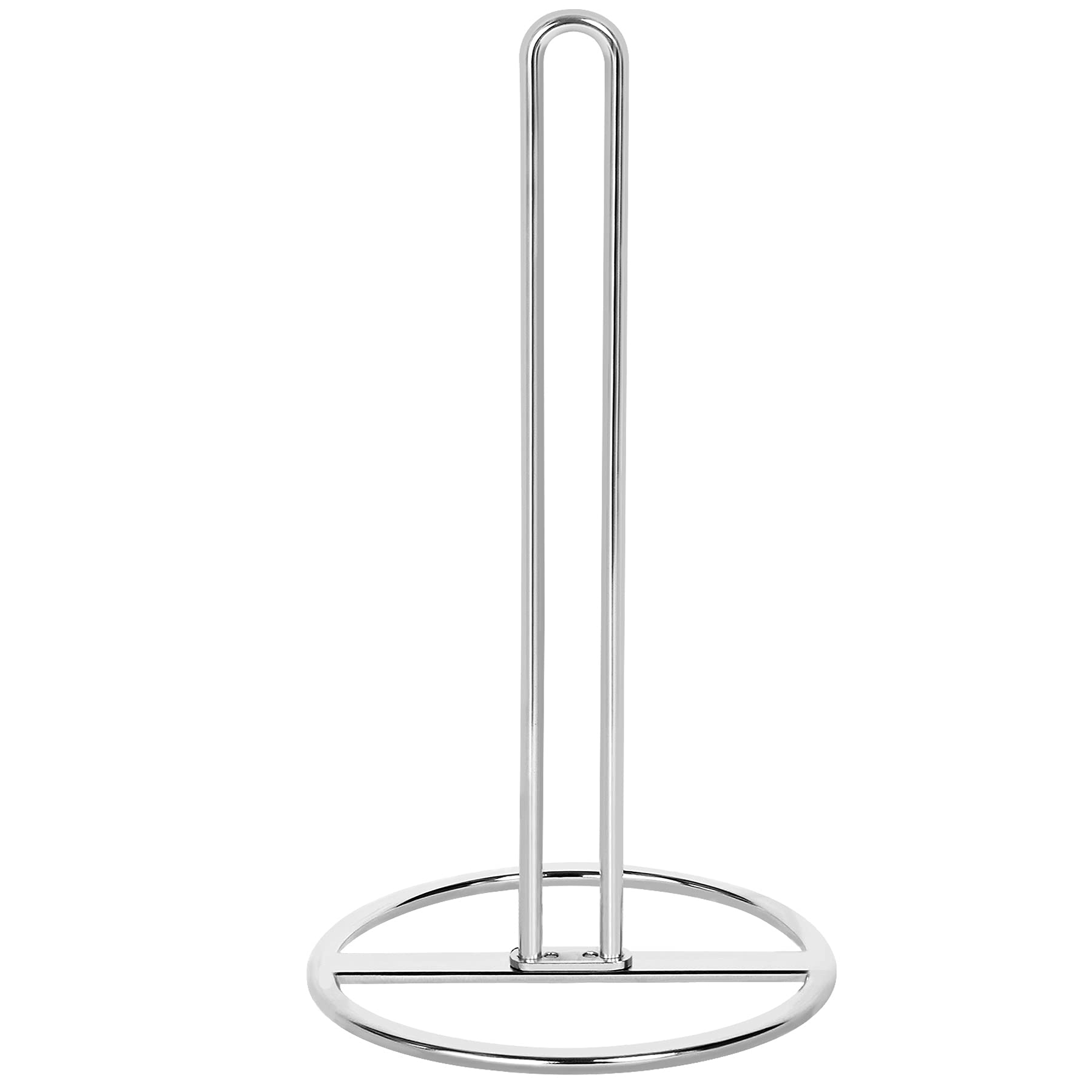 OBODING Paper Towel Holder - Free Standing, Silver - Fits Standard and Large Rolls - Countertop or Dining Table