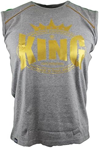 King Professional Sleeveless Logo TShirt - Grey-Medium