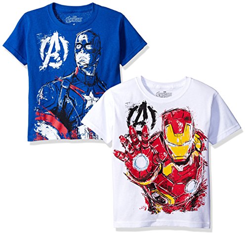 Marvel boys  2 pack t-shirt, navy/white, 7