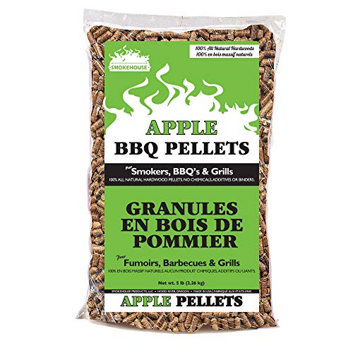 Smokehouse Products 9770-020-0000 5-Pound Bag All Natural Apple Flavored Wood Pellets, Bulk
