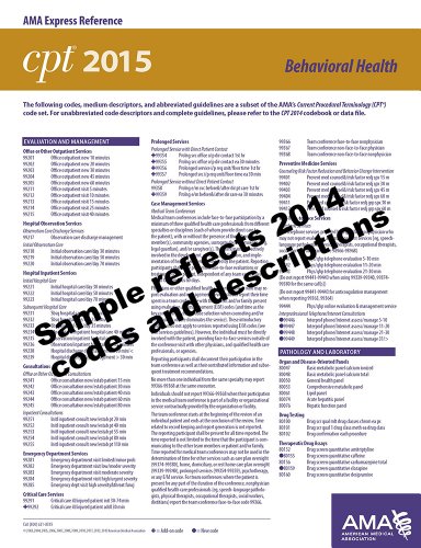 Download CPT 2015 Express Reference Coding Card: Behavioral Health