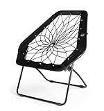 Bunjo Chair Bungee Chair Hex (Black). Great for College, Teens, Kids, Sporting Events