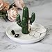 kotoyas Ceramic Ring Holder, Handmade Ceramic Decor Jewelry Tray (Cactus)