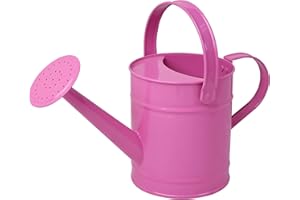 Finderomend 1.5 Liter Metal Watering Can,Iron Art for Kids Children Garden Watering Bucket Indoor Outdoor Home Office Gardening Plant Sprinkling Can (Pink)