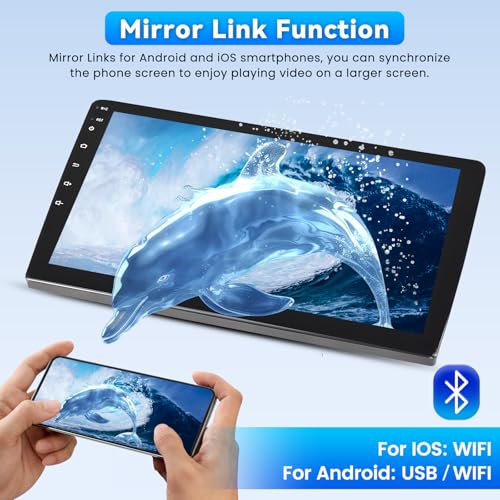 Roinvou 4+64G Android Car Radio for Peugeot 207 2006-2015 Wireless CarPlay Android Auto MirrorLink, 9 Inch Touch Screen Radio with Bluetooth WiFi GPS 32EQ FM/RDS SWC Backup Camera