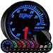 GlowShift Elite 10 Color 30 PSI Boost/Vacuum Gauge Kit - Includes Electronic Pressure Sensor - Black Dial - Tinted Lens - Peak Recall Function - For Car & Truck - 2-1/16