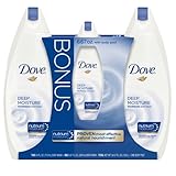 Dove Deep Moisture Nourishing Body Wash Value Pack (Bonus Body Wash 24 Ounce and Bonus Body Wash 6.67 Ounce  with Free Body Pouf)