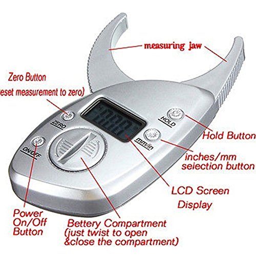 Digital Fat Caliper Tester Woopower Body Analyzer Skin Fold Measurement Fitness Health Tool