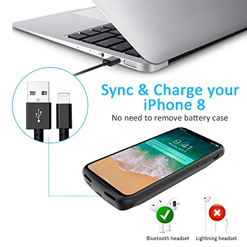 Vproof-iPhone-X-Battery-Case-6000mAh-Rechargeable-External-Battery-Portable-Power-Charger-Protective-Charging-Case-for-Apple-iPhone-X-58-Inch-Black