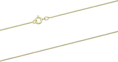 9ct Yellow Gold 0 5mm Diamond Cut Curb Chain 16 40cm Unhallmarked Jewellery Necklace Chain Amazon Co Uk Jewellery