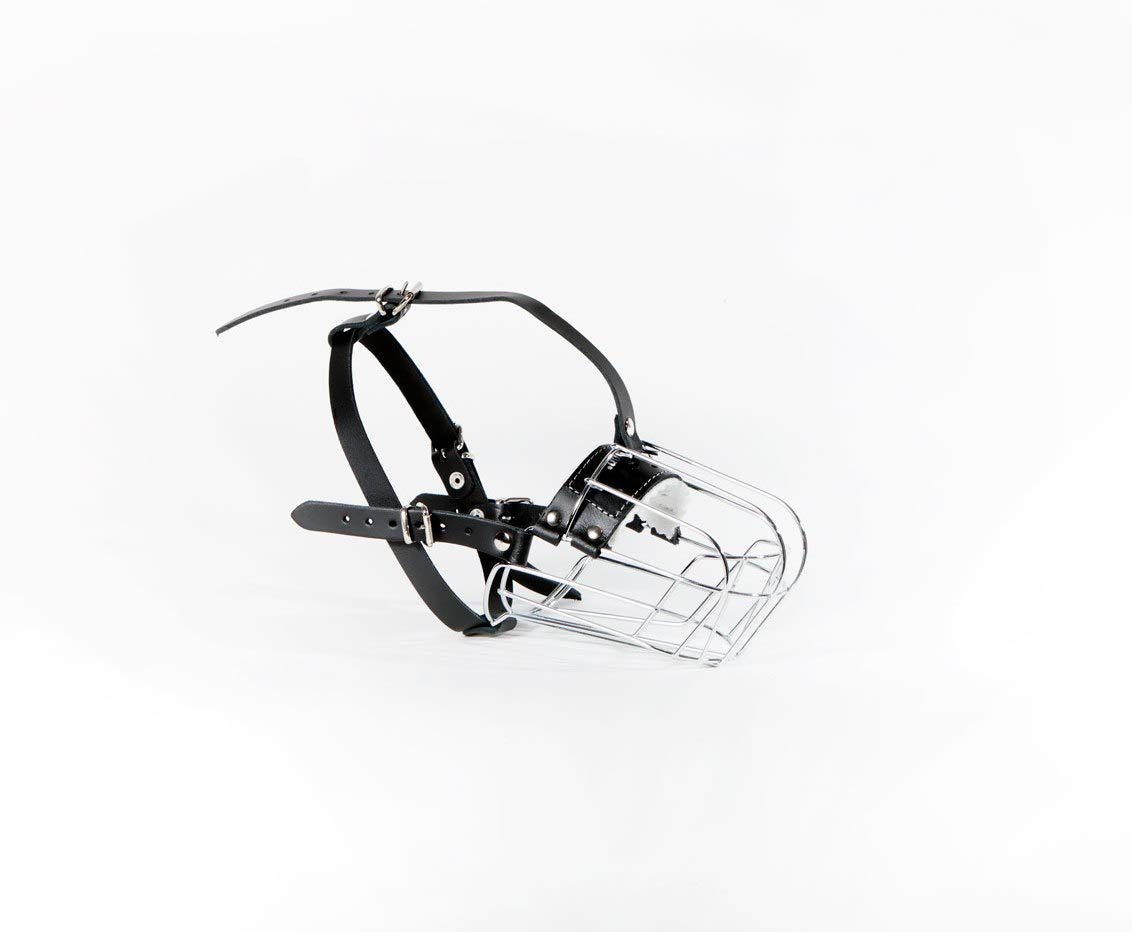 Metal Wire Basket Dog Muzzle for Collie Greyhound and similar dogs (3D, silver/black)