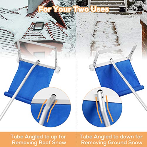 myeasyzone Snow Roof Rake 420ft with Square Rake Head, Roof Snow Rake